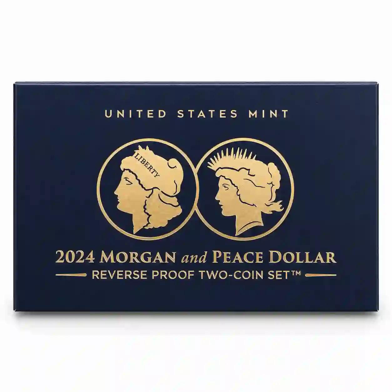 2024 Morgan & Peace Dollar Reverse Proof 2-Coin Set Closed Box