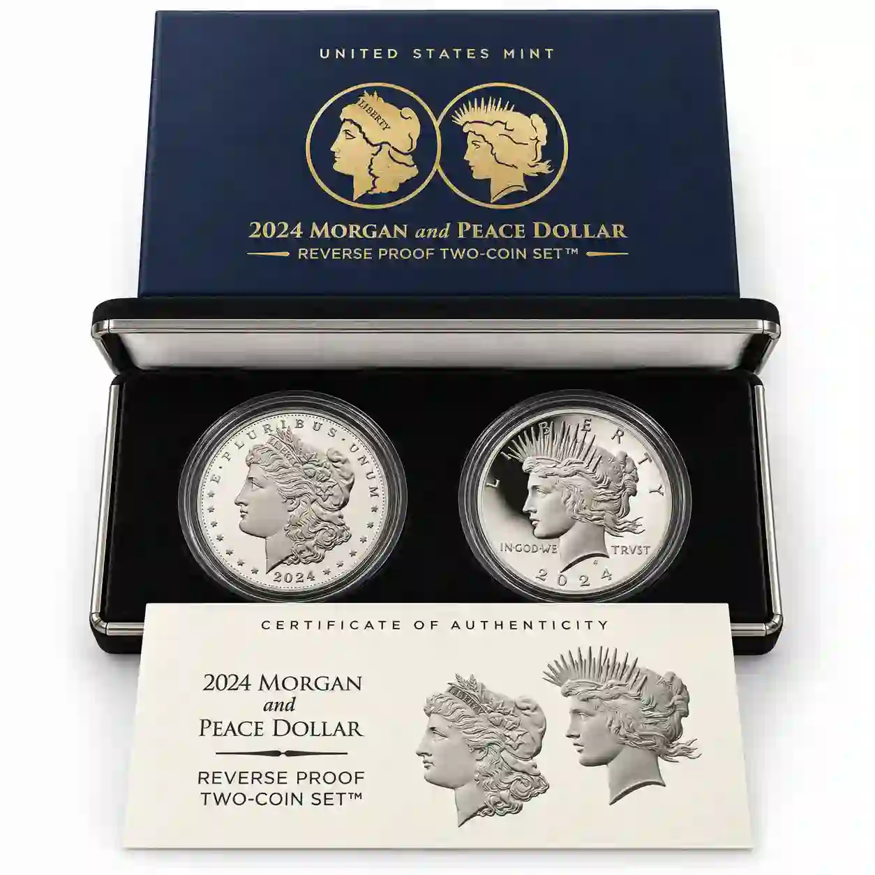 2024 Morgan & Peace Dollar Reverse Proof 2-Coin Set